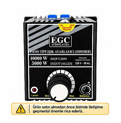 10000W Akkor Flm.(5000W Halojen-Endüktif) Monofaze Pano Tipi Işık Ayarlayıcı Dimmer - 2