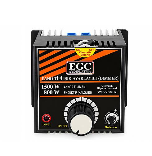 1500W Akkor Flm.(800W Halojen-Endüktif) Monofaze Pano Tipi Işık Ayarlayıcı Dimmer - 1