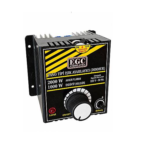 2000W Akkor Flm.(1000W Halojen-Endüktif) Monofaze Pano Tipi Işık Ayarlayıcı Dimmer - 3