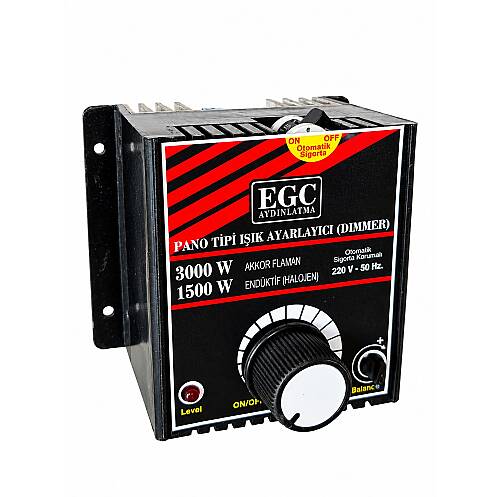 3000W Akkor Flm.(1500W Halojen-Endüktif) Monofaze Pano Tipi Işık Ayarlayıcı Dimmer - 3