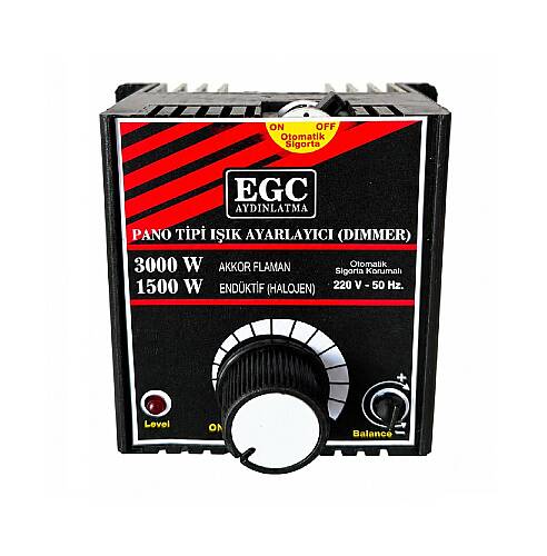 3000W Akkor Flm.(1500W Halojen-Endüktif) Monofaze Pano Tipi Işık Ayarlayıcı Dimmer - 1