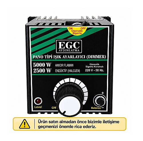 5000W Akkor Flm.(2500W Halojen-Endüktif) Monofaze Pano Tipi Işık Ayarlayıcı Dimmer - 2