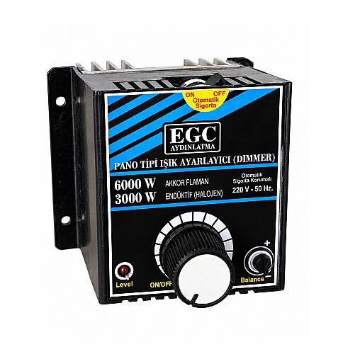 6000W Akkor Flm.(3000W Halojen-Endüktif) Monofaze Pano Tipi Işık Ayarlayıcı Dimmer - 3