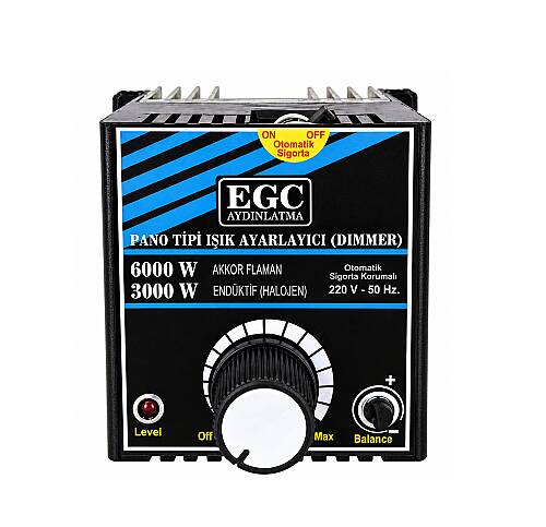6000W Akkor Flm.(3000W Halojen-Endüktif) Monofaze Pano Tipi Işık Ayarlayıcı Dimmer - 1