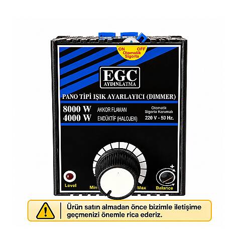 8000W Akkor Flm.(4000W Halojen-Endüktif) Monofaze Pano Tipi Işık Ayarlayıcı Dimmer - 2