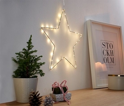 Dekoratif Pilli Ledli Metal Yıldız Led IşıkYılbaşı Süs Aydınlatma - 3