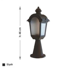 Set Üstü Fayton Fener Bahçe Aydınlatma Armatürü Siyah - 3